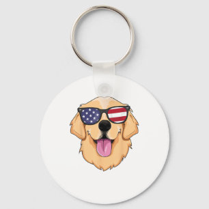 America Golden Retriever 4 juli voor Mannen Boys Sleutelhanger
