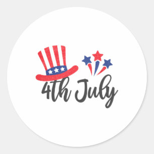 America Happy 4 juli Onafhankelijkheidsdag Mannen  Ronde Sticker