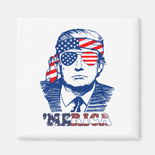 America Happy 4 juli Trump Amerikaanse Fl Magneet