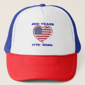 America Heart en vlag | 250 jaar Jubileum + Trucker Pet (Voorkant)