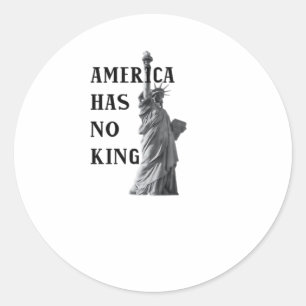 America Heeft Geen Koning Klassieker Ronde Sticker