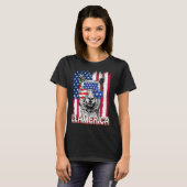 America Independence Day Flag Llama Llamerica T-shirt (Voorkant volledig)