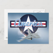 America Jet-strijder luchtmacht Briefkaart (Voorkant / Achterkant)