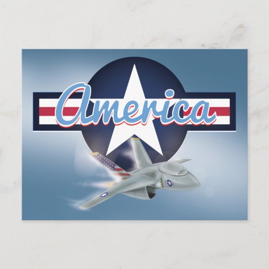 America Jet-strijder luchtmacht Briefkaart (Voorkant)
