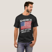 America Land of Free sinds 1776 Patriottisch Ameri T-shirt (Voorkant volledig)