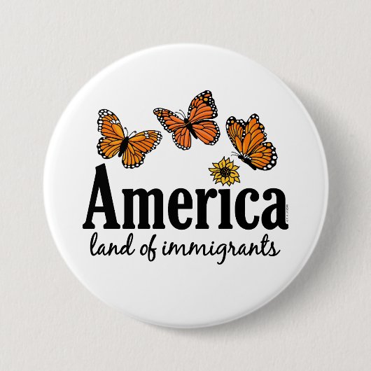 America Land Of Immigrants Ronde Button 7,6 Cm (Voorkant)
