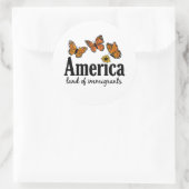 America Land Of Immigrants Ronde Sticker (Tas)