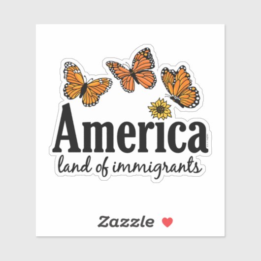 America Land Of Immigrants Sticker (Vel)