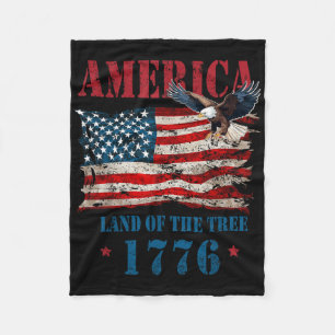 America Land Of The Free Because of The Brave 4th Fleece Deken