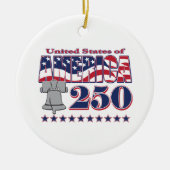 America Liberty Bell 250 Keramisch Ornament (Voorkant)