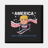 America Make Skiing Great Again Donald Trump  Magneet (Voorkant)