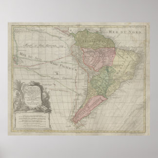 America Meridionalis, Zuid-Amerikaanse print, 1772 Poster