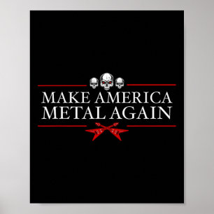 America Metal Opnieuw Trump Rock Heavy Music Thras Poster