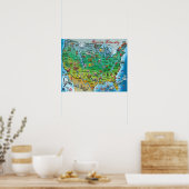 America Naturally Fun kaart Poster (Keuken)