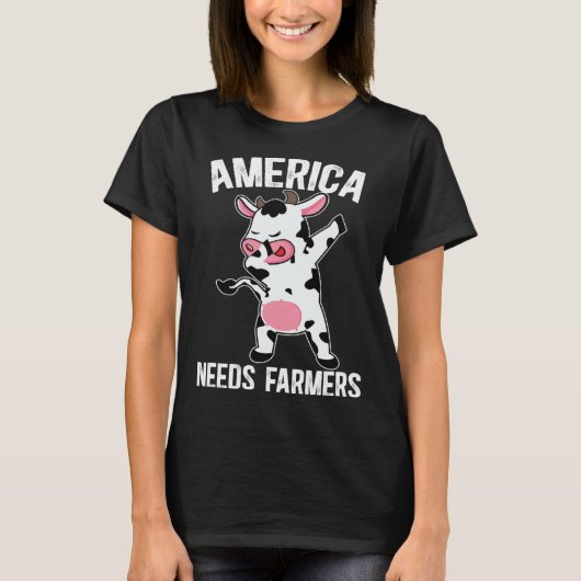 America Needs Farmers Support Country Farming In U T-shirt (Voorkant)