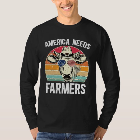 America Needs Farmers Support Country Farming In U T-shirt (Voorkant)