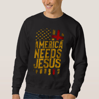America Needs Jesus Christian Usa Flag Tees