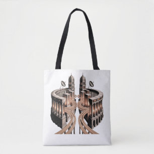 America Network Landmark Server City Tech Tote Bag