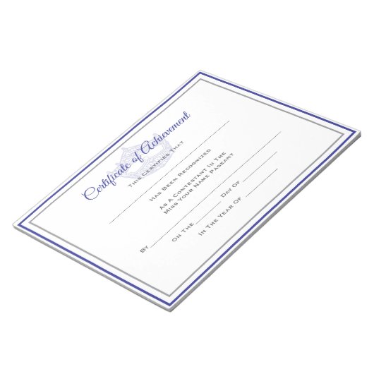 America Pageant Crown Certificate Achievement Awar Notitieblok (Schuin)