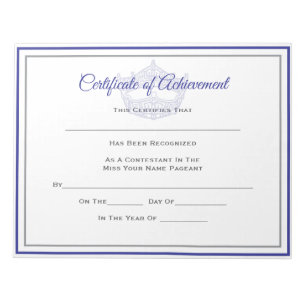 America Pageant Crown Certificate Achievement Awar Notitieblok