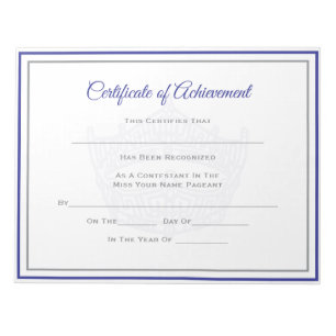 America Pageant Crown Certificate Achievement Awar Notitieblok