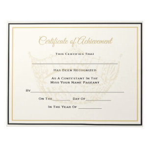 America Pageant Crown Certificate Achievement Awar Notitieblok
