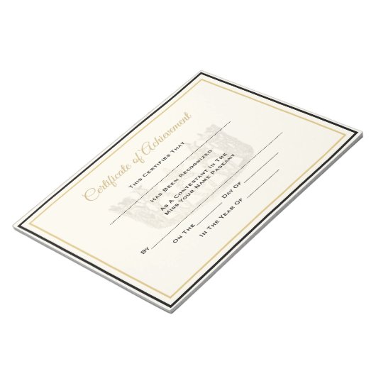 America Pageant Crown Certificate Achievement Awar Notitieblok (Schuin)