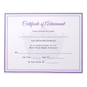 America Pageant Crown Certificate Achievement Awar Notitieblok