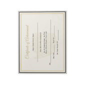 America Pageant Crown Certificate Achievement Awar Notitieblok (Linkerzijde)