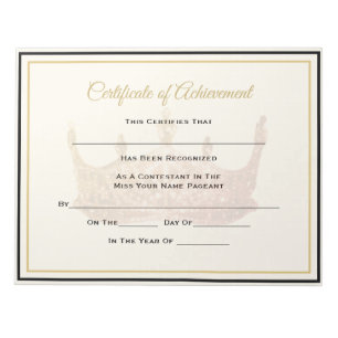America Pageant Crown Certificate Achievement Awar Notitieblok