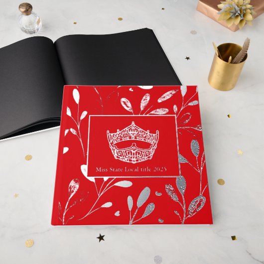 America Pageant Crown Folie Leaf Scrapbook Gastenboek (Voorkant open)