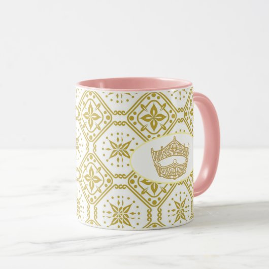 America Pageant Crown Royal Print Twee toon Mok (Voorkant rechts)