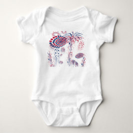 America Patriotic Fireworks 4th of July Romper