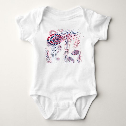 America Patriotic Fireworks 4th of July Romper (Voorkant)