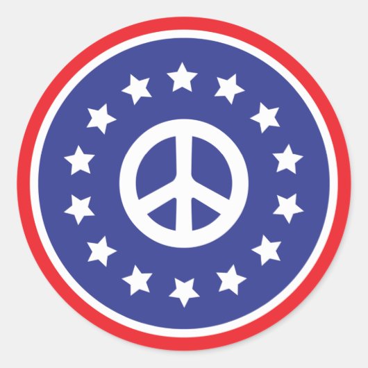 America Peace Ronde Sticker (Voorkant)