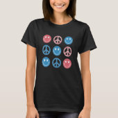 America Peace Vibes Hippie Tee 4th Of July Indepen T-shirt (Voorkant)