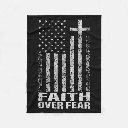 America Pride Us Flag Faith Over Fear Christian Bi Fleece Deken (Voorkant)