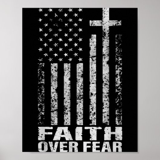 America Pride Us Flag Faith Over Fear Christian Bi Poster (Voorkant)
