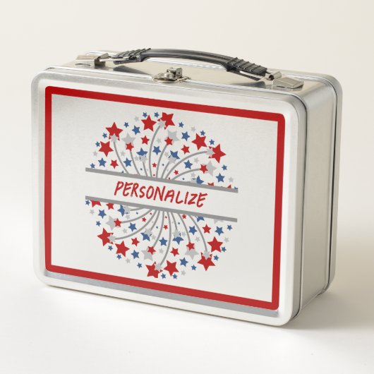 America Red White Blue Fireworks gepersonaliseerd (Voorkant)