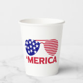 America Red White Blue-zonnebril Papieren Bekers (Achterkant)