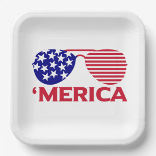 America Red White Blue-zonnebril Papieren Bordje
