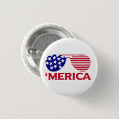 America Red White Blue-zonnebril Ronde Button 3,2 Cm (Voorkant /achterkant)