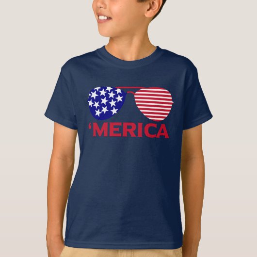 America Red White Blue-zonnebril T-shirt (Voorkant)
