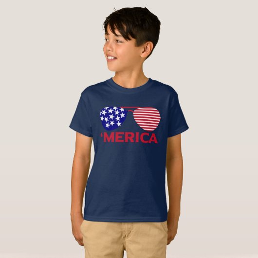 America Red White Blue-zonnebril T-shirt (Voorkant volledig)