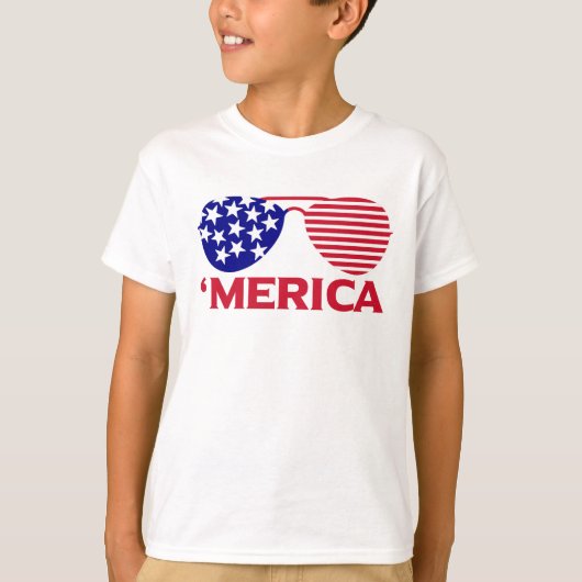 America Red White Blue-zonnebril T-shirt (Voorkant)