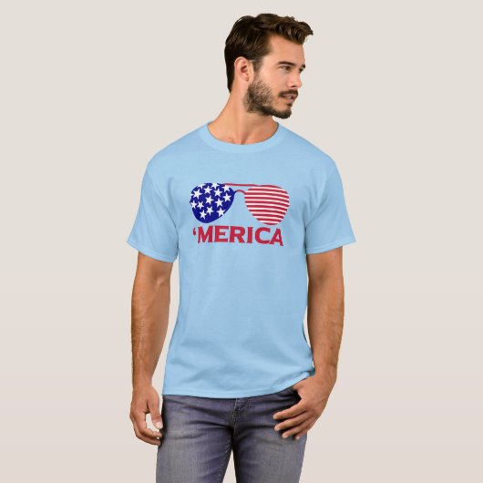 America Red White Blue-zonnebril T-shirt (Voorkant volledig)
