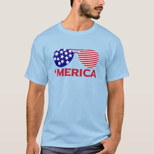 America Red White Blue-zonnebril T-shirt (Voorkant)