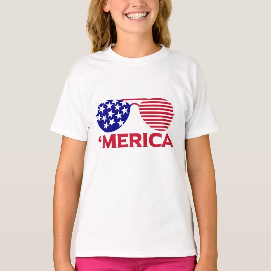 America Red White Blue-zonnebril T-shirt (Voorkant)