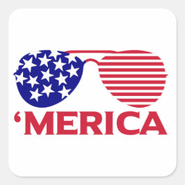 America Red White Blue-zonnebril Vierkante Sticker