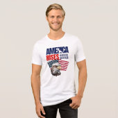 America Rises White 4th of July Eagle T-shirt (Voorkant volledig)